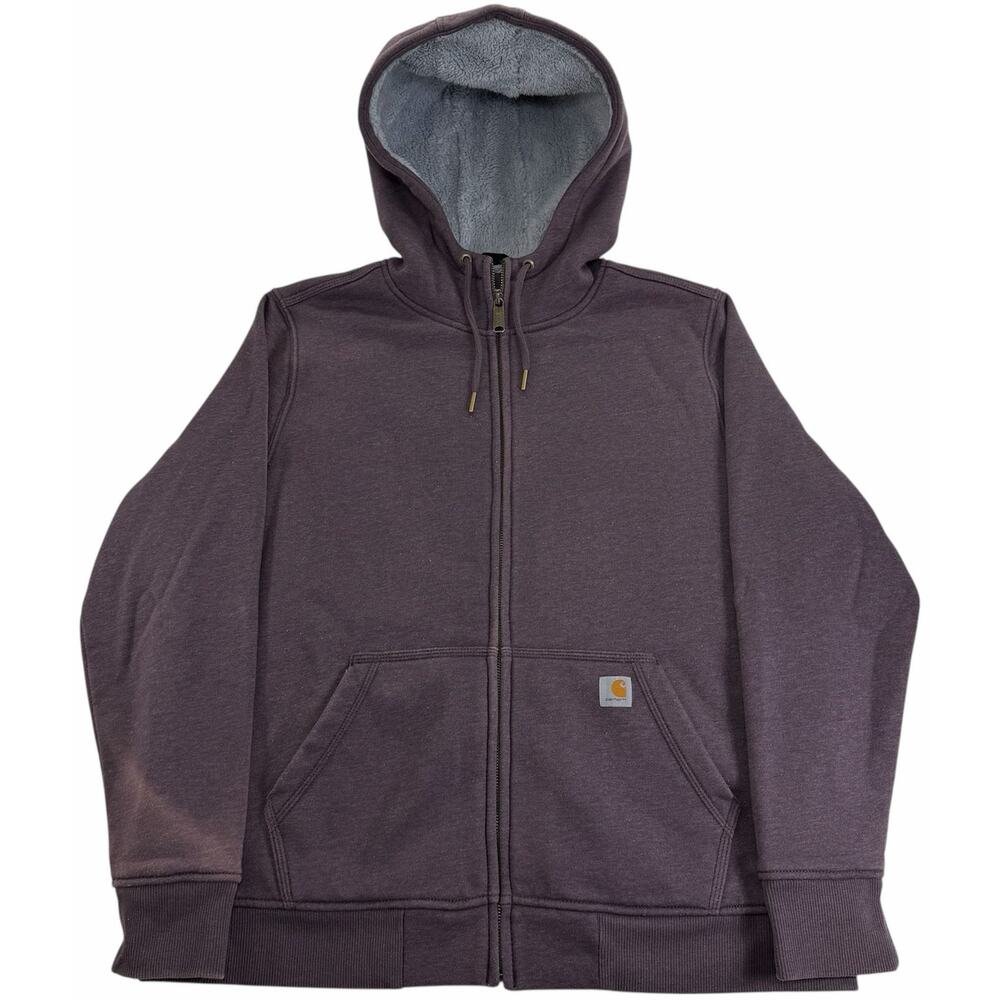 Women's Carhartt Sherpa Lined Pullover Jacket Size XL Relaxed Fit Hoodie 102787